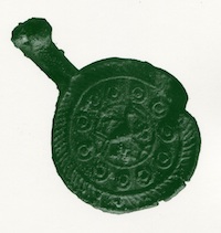 lead alloy disc brooch